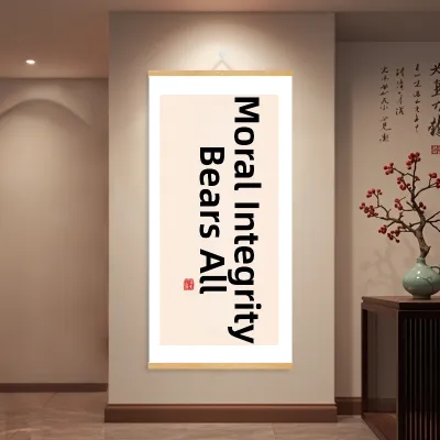 Modern Decorative Painting Calligraphy Art Wall Decoration Dining Table Entranceway Decor Chinese Character Harmony Scroll