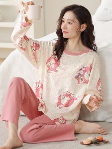 Bộ đồ ngủ nữ MiiOW cotton dài tay quần dài thoáng khí