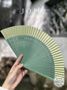 Quạt Gấp Mr. Grocery JOJOS L. PD. Mùa Hè Màu Xanh Lá Cây Bằng Tre Thủ Công Hình Thoi Dùng Trong Các Buổi Biểu Diễn Khiêu Vũ