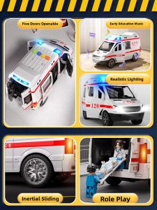 BABY.s HOME | Large Ambulance Toy with Openable Doors