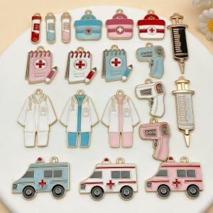 New 10/20pcs New Nurse Medication Tank Thermometer Enamel Charms Cute Nurses Day Gratitude To Medical Staff Pendants Jewelry