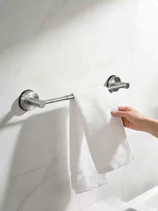 Bathroom Extendable Towel Bar Strong Suction No Drill Stainless Steel Wall Rack Holder