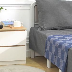 Nordic Minimalist Bedside Table | Wooden Nightstand with Drawer & Lock | Bedroom Storage Cabinet | Modern Side Table