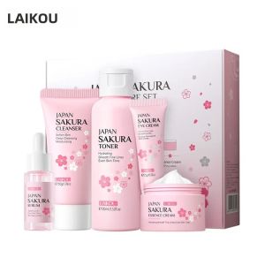 Bộ Chăm Sóc Da Hàn Quốc LAIKOU Sakura 5 Món Dành Cho Nữ Chăm Sóc Đặc Biệt Mùa Thu Đông Bộ Quà Tặng Giáng Sinh Chăm Sóc Da Mặt