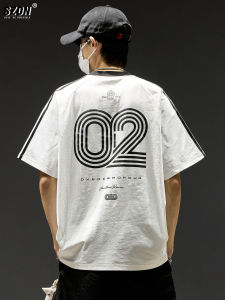 SZON | Summer High Street Ins-style Color Block Stripes Couples T-Shirt Ice Silk Quick Drying