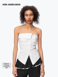ANN ANDELMAN | Spaghetti Strap Off-shoulder Blouse Reconstructed Shirt