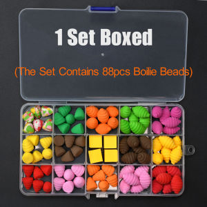 Topranc 88pcs Carp Pop-Up Bead Bait Kit EVA Floating Lures for Anti-Tangle Carp Fishing with Storage Box
