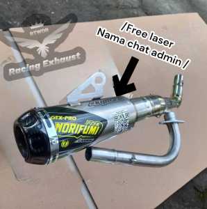 knalpot Norifumi GTX kolong Honda laser nama chat admin bebek untuk motor Supra x125 Revo absolute Revo fitBlade kharisma Kawasaki Kaze athlete