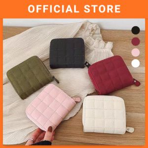 Korean Plaid Card Holder Zipper Wallet Casual for Women Lady Dompet Kad Perempuan 女生钱包卡包