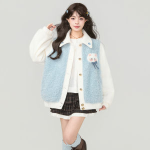 KEIKO | Áo Khoác Len Cừu Thêu Mèo Dễ Thương Trị Liệu