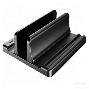 Multifunctional Adjustable Vertical Laptop Stand Dual-Slot Desk Organizer for Tablets Phones Space-Saving Holder for Home Office
