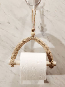 Handwoven Japanese Style Toilet Paper Holder Bathroom Tissue Box No Drilling Required Toilet Paper Rack Nordic Minimalist