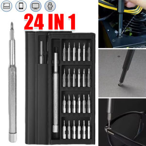 ชุดไขควงแม่เหล็ก 24-in-1 ที่มีความแม่นยำ / ชุดไขควงซ่อมแม่เหล็กขนาดเล็กแบบมืออาชีพ / ไขควงปากแฉก Torx อเนกประสงค์สำหรับโทรศัพท์มือถือ นาฬิกา และการซ่อมแซมอุปกรณ์อิเล็กทรอนิกส์
