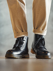 MADEN | Black Fleece-Lined Mid-High British Style Workwear Boot
