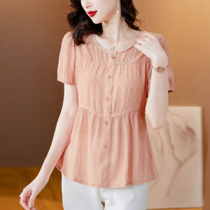 Flattering Slimming Summer Linen Blouse Shirt