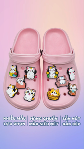 Charm gắn dép mẫu Cat-fashion C57 sticker mẫu PVC mềm phụ kiện trang trí dép
