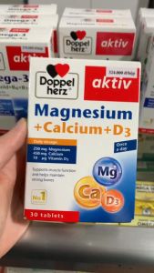 (NHẬP KHẨU) Viên uống bổ sung Canxi Doppelherz Aktiv Magnesium Calcium D3 chính hãng đủ hoá đơn