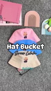 ByKiddos - Topi Bucket Tali Motif Labubu / Topi Anak Laki laki dan Perempuan / Topi Bayi Warna Warni Lucu