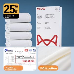 miiow | Disposable Pure Cotton Boxer Briefs For Men Travel Size Shorts No Wash Day Throwaway Underwear High Elastic Waistband Antibacterial