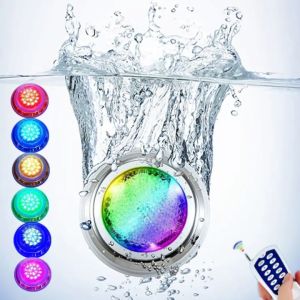 LED Swimming Pool Lights RGB Stainless Steel Underwater Lamp Waterproof IP68 AC12V Landscape Light With Remote Control