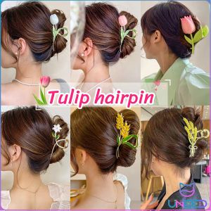 Need. Tulip hairpin female summer shark clip large hair accessories beautiful woman fairy lily pattern