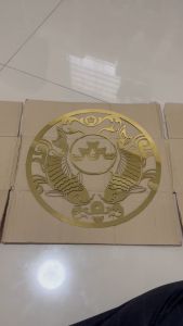 สแตนเลส 304 สีทองหน้าเงา ฉลูลายปลาคราฟ ซึ่งปลามังคล ฉลูลายทองคำหน้า 0.8mm