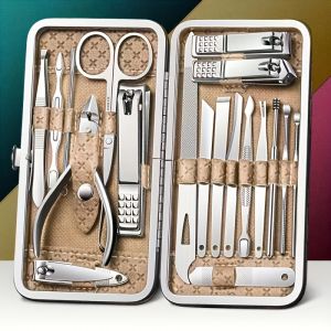 Nail Clippers Set Manicure Pedicure Kit 19pcs Stainless Steel Toenail Clipper Cutters Kits for Home Workplace Gift Giving Salon