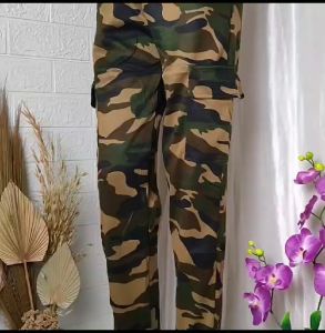 Celana Army Cargo Wanita Katun / Celana Panjang Cargo Katun Wanita Max 90KG