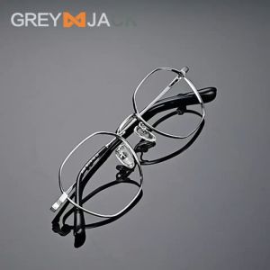 Grey Jack Frame Kacamata Model Kotak Geometric Fashionable Bahan TR90+Metal Pria dan Wanita Bisa Minus Antiradiasi Bluecromic New 34592