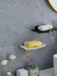 New soap box wall-mounted drain rack household punch-free  bathroom luxury toilet  soap holder