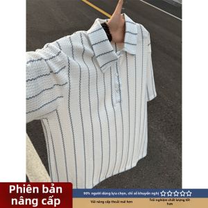 LIUBU | Áo Polo Nam Màu Trắng Có Sọc Mùa Hè