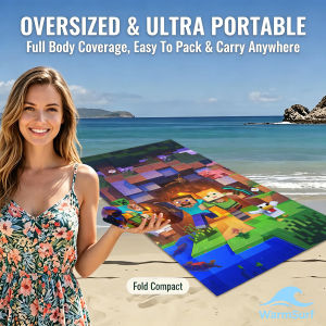 Beast Kingdom | 1PC Classic M-MinecraftS Quick Drying Beach Towel Ultra Lightweight Fast-drying Super Absorbent It is a must-have item for summe