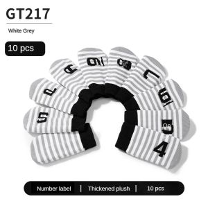 PGM | PGM 10pcs Golf Club Head Cover Thickened Plush Knitted Iron Covers Set with Size Men and Women GT217