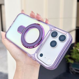 Dazzling Color Change For MagSafe Magnetic Kickstand Case For iPhone 18 17 16 15 14 13 12 11 Pro 17 Air 18Pro Acrylic Case Cover