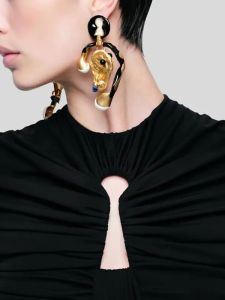 Red Carpet Drop Earrings Womens Fashion Black Enamel Devils Eye Exaggerated High-End Feelings Alloy Silver Gold Plated Jewelry