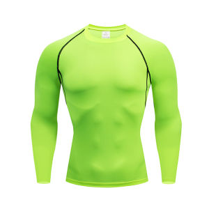 Compression Running Shirt Men Quick Dry Long Sleeve Sportswear For Male Gym Clothing Fitness Tee Training Workout Muscle Top
