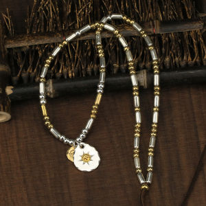 สร้อยคอลูกปัดรูปแอปเปิ้ลลูกปัดเงินรูปวัวงานประณีตแบบสะพานสูงเครื่องประดับยอดนิยมแบบเดียวกันกับ ouhao เงินแท้925