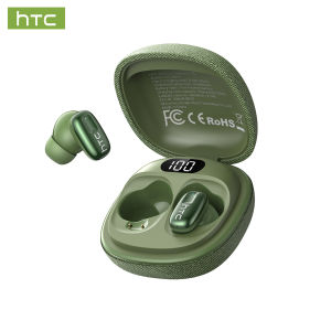 HTC NE75 Bluetooth Earphones 135 Language AI Translator Earbud Low Latency Battery Display Long Battery Soft Wireless Headphones