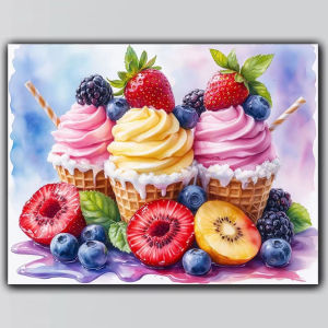 Jigsaw Puzzle 500 1000 1200 2000pcs Delicious Ice Cream And Fruit Dessert Art For Adults Stress Relief Puzzle Fun Present