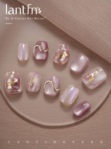LANTINGFANG | Pure Handmade Short Cat Eye Nails