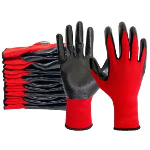 Safety Work Gloves Nitrile Coated Non-Slip Seamless Knit Garden Gloves Durable Mechanic Construction Warehouse Industrial Gloves