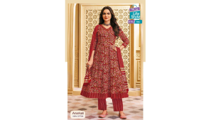 MCM Lifestyle Cotton Anarkali kurti – Elegant Embroidered Set with Pant & Dupatta