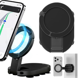 3-in-1 Detachable Suction Cup Phone Mount / Foldable 360° Rotatable Magnetic Phone Holder / Multifunctional Wall Desktop Lazy Stand for Mobile Devices
