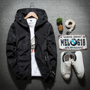 Trendy Autumn Jacket for Boys Colorful Student Coat Youthful Polyester Fabric Windproof Long Sleeve Zipper Closure Hooded Jacket