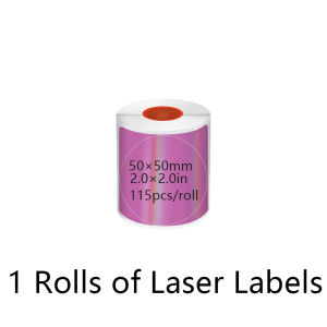 KAYSION 30/50mm Round Laser Thermal Label Paper Scratch-Resistant Durable Holographic Label Silver/ Gold/Purple Optional