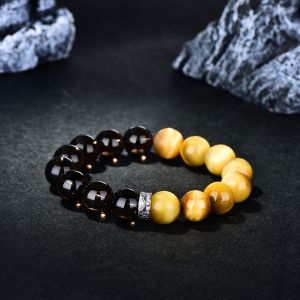 Couples Tea Crystal Tiger Eye Stone Bracelets Valentines Day Gift for Girlfriend Boyfriend Original Design Fashion Jewelry