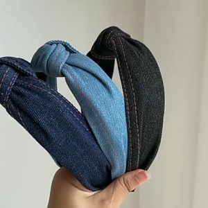 Bando Denim Korean Jeans Headband Bandana Twisted Wanita Aksesoris Rambut HG BDO12