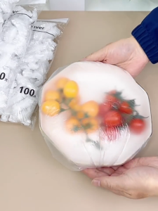 100PCS Disposable Fresh Keeping Sleeve Cover Household Food Kitchen PE Material Film Food Bowl Cover