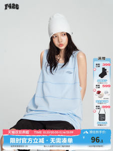 F426 Store Couple Hip Hop Summer Patchwork Texture Wide Stripes Vest Loose Fit Cotton Casual round Neck No Sleeve T-Shirt