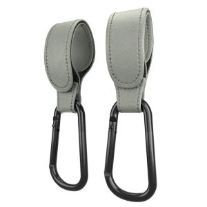 Wholesale 2pcs PU Leather Baby Stroller Hook for Pram Rotate 360 Degree Rotatable Cart Organizer Pram Hook Stroller Accessories